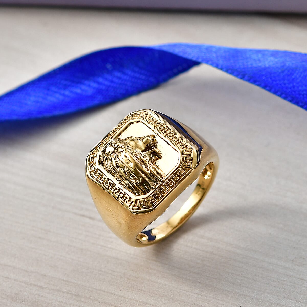 D'Joy Men's Ring in 18K Vermeil Yellow Gold Over Sterling Silver (Size 10.0) 12.40 Grams image number 1