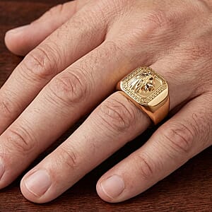 D'Joy Men's Ring in 18K Vermeil Yellow Gold Over Sterling Silver (Size 10.0) 12.40 Grams