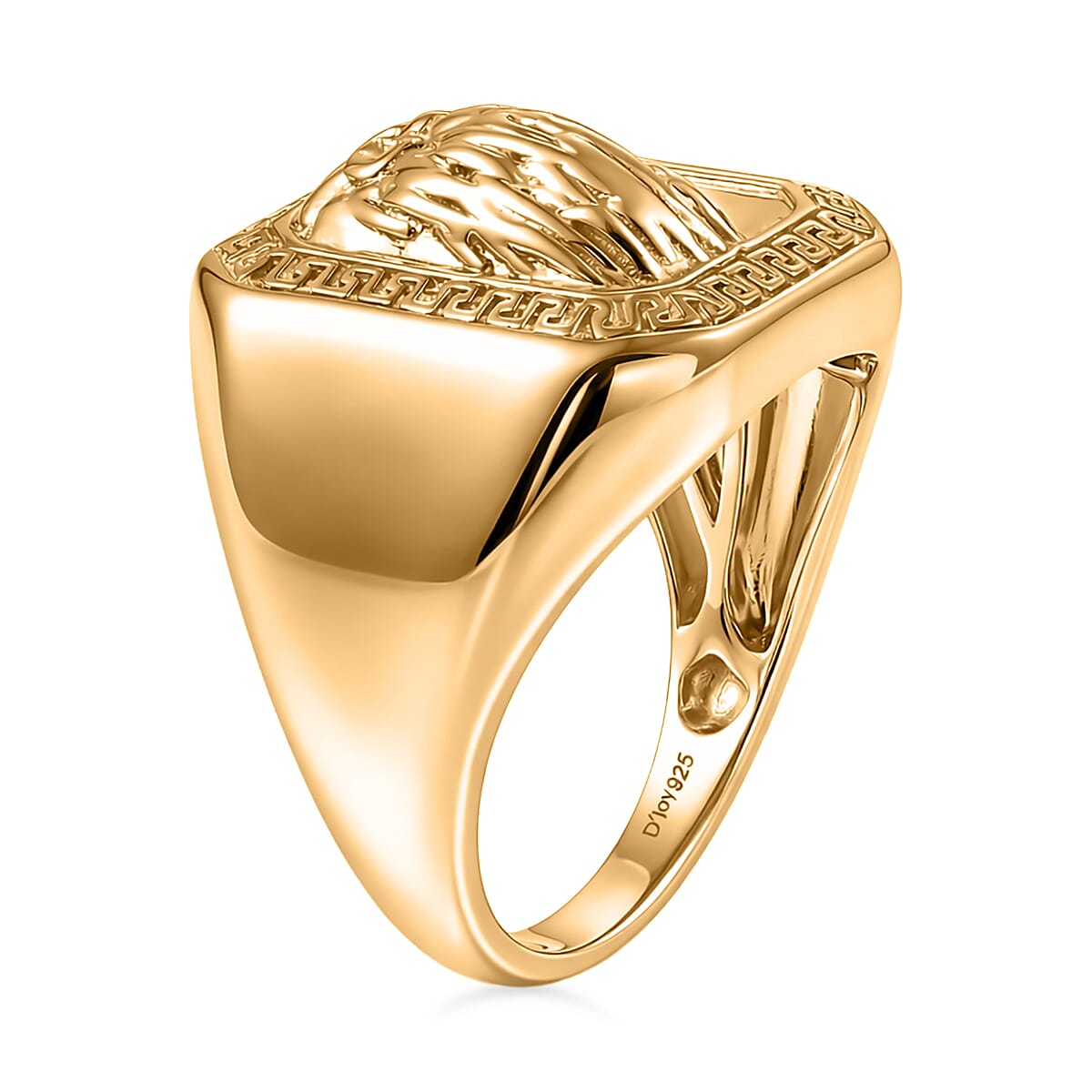 D'Joy Men's Ring in 18K Vermeil Yellow Gold Over Sterling Silver (Size 10.0) 12.40 Grams image number 3