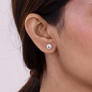 SGL Certified Luxuriant Lab Grown Diamond G-H SI 2.00 ctw Earrings in 950 Palladium and 10K White Gold