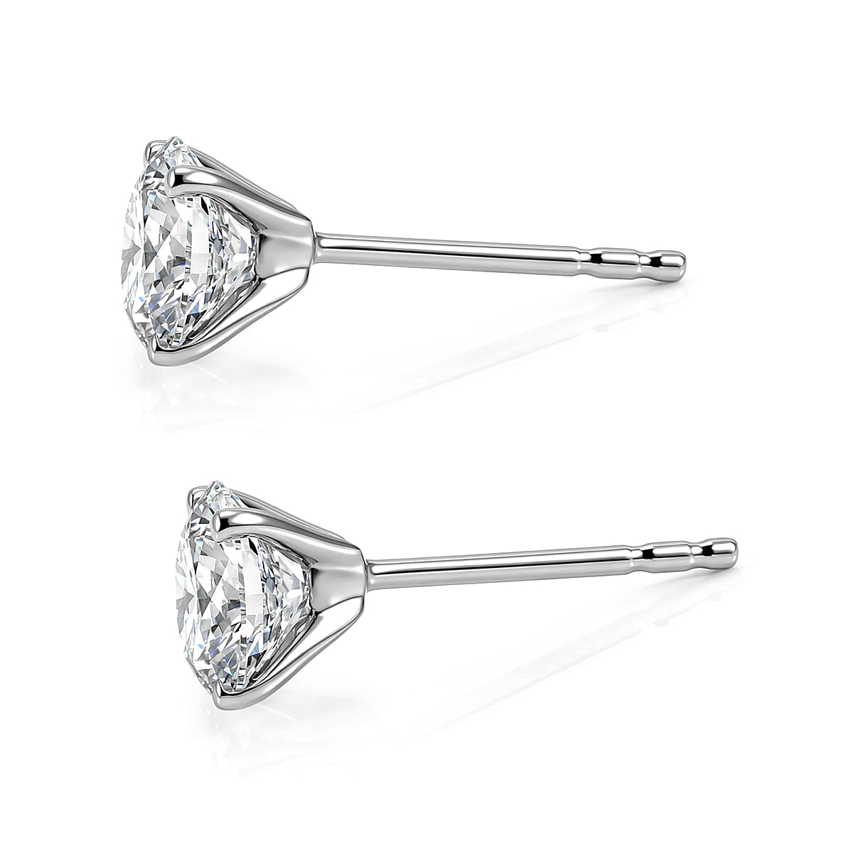 SGL Certified Luxuriant Lab Grown Diamond G-H SI 2.00 ctw Earrings in 950 Palladium and 10K White Gold image number 3