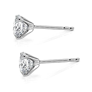 SGL Certified Luxuriant Lab Grown Diamond G-H SI 2.00 ctw Earrings in 950 Palladium and 10K White Gold