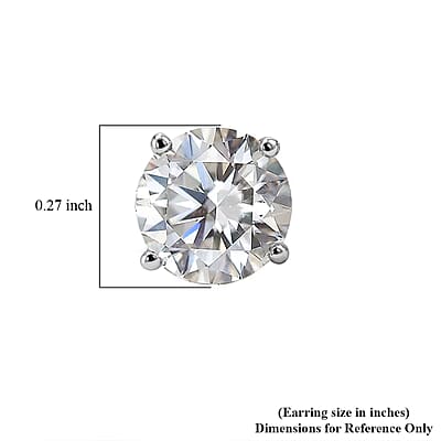 SGL Certified Luxuriant Lab Grown Diamond G-H SI 2.00 ctw Solitaire Stud Earrings in 950 Palladium and 10K White Gold