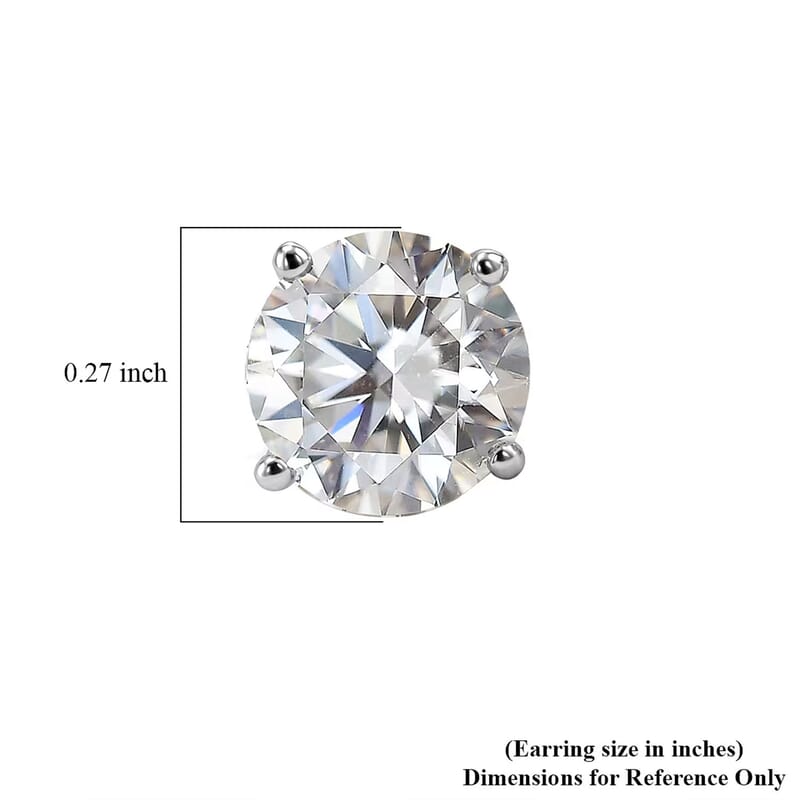 SGL Certified Luxuriant Lab Grown Diamond G-H SI 2.00 ctw Solitaire Stud Earrings in 950 Palladium and 10K White Gold