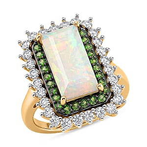 D'Joy AAA Ethiopian Welo Opal, Multi Gemstone Ring in 18K Vermeil YG Over Sterling Silver (Size 10.0) 4.00 ctw