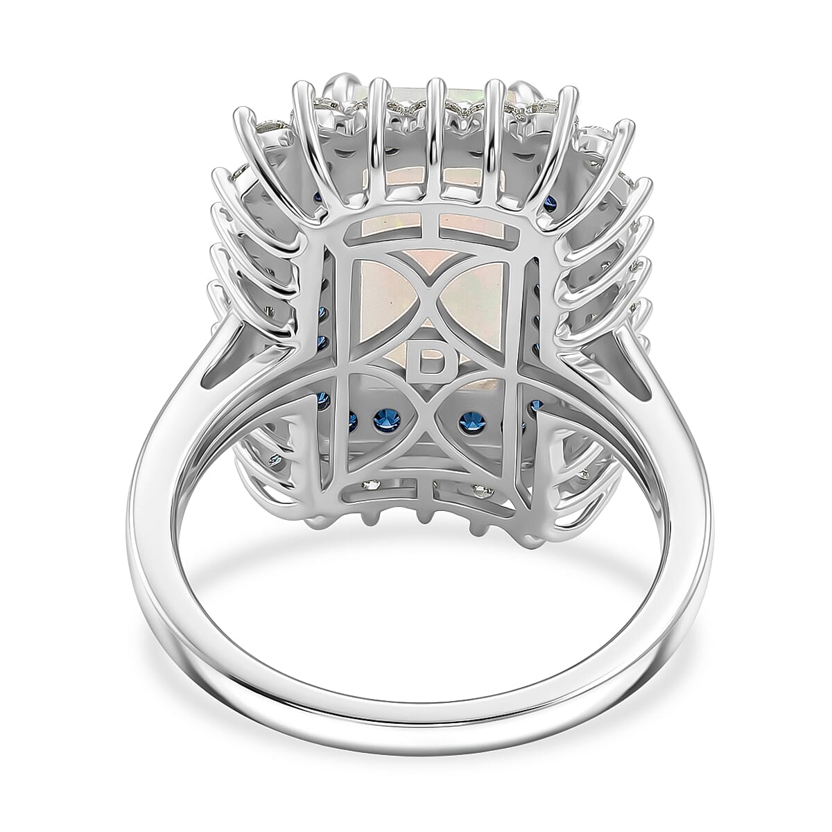 D'Joy AAA Ethiopian Welo Opal and Multi Gemstone 4.10 ctw Ring in Rhodium Over Sterling Silver (Size 7.0) image number 4