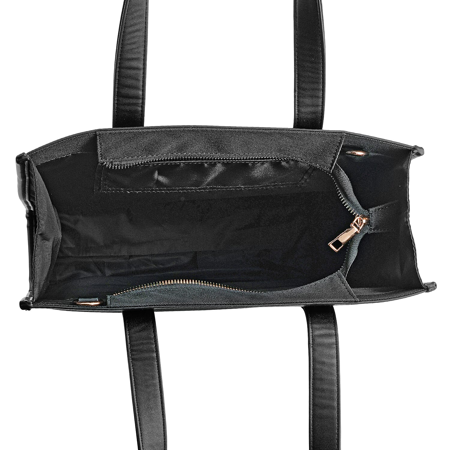 Passage Black Square Tote Bag with Shoulder Strap