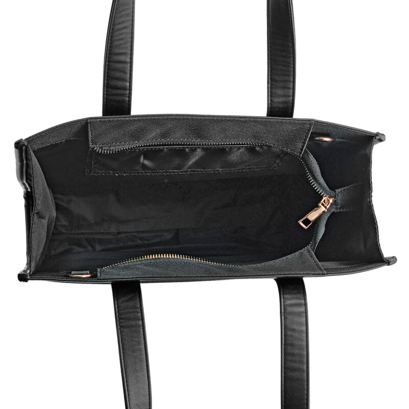 Passage Black Square Tote Bag with Shoulder Strap