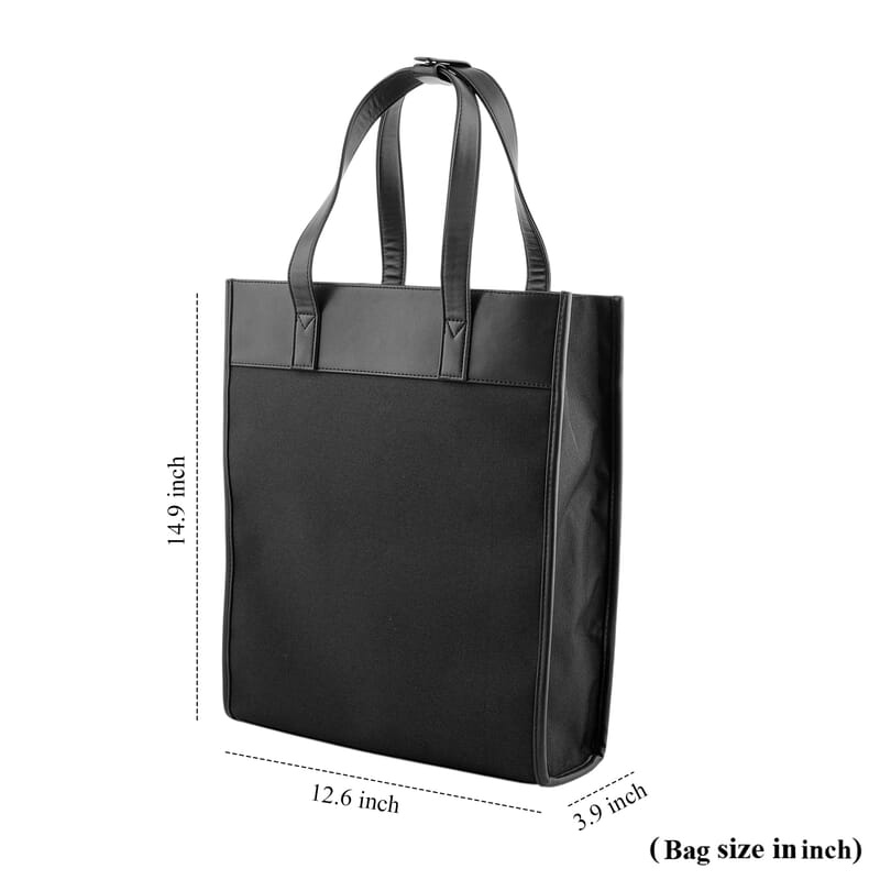 Passage Black Square Tote Bag with Shoulder Strap