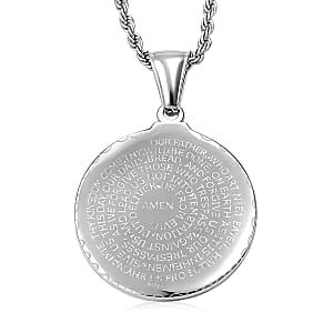 Circular Prayer Necklace in Stainless Steel 22 Inches 