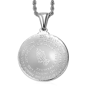 Circular Prayer Necklace in Stainless Steel 22 Inches 