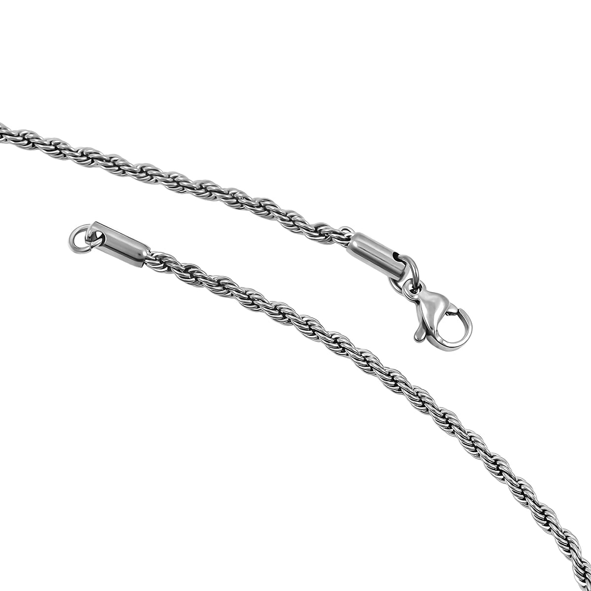 Circular Prayer Necklace in Stainless Steel 22 Inches  image number 4