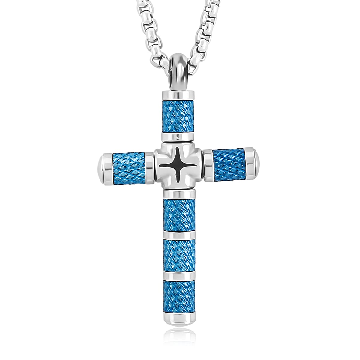 Cross Pendant Necklace in Stainless Steel 22 Inches  image number 0
