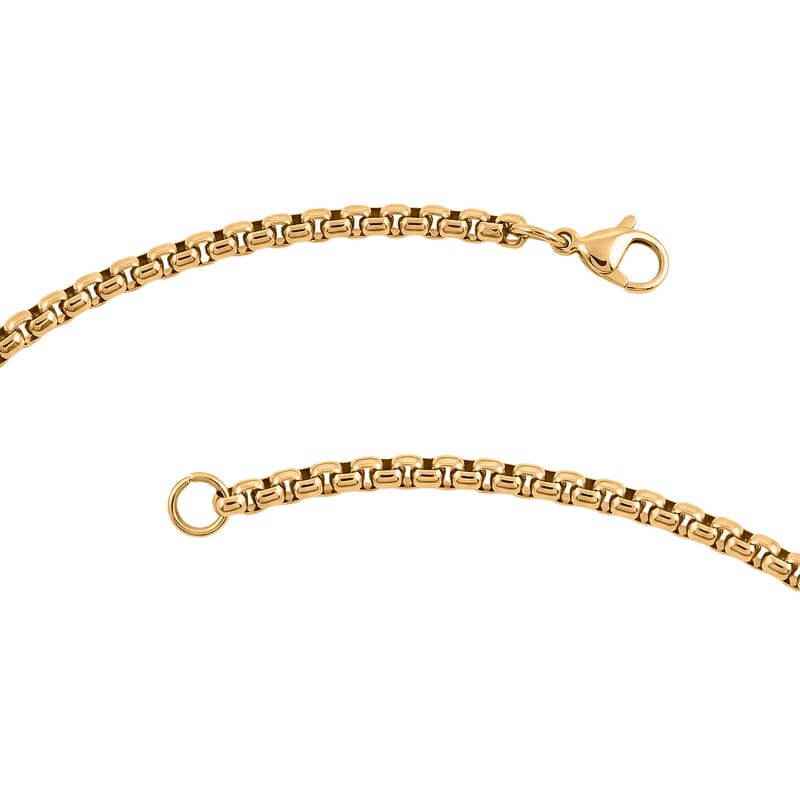 Scaled Cross Pendant Necklace in ION Plated YG Stainless Steel 22 Inches