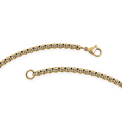 Roman Cross Pendant Necklace in ION Plated YG Stainless Steel 22 Inches