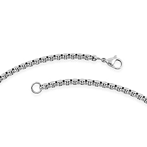 Studded Cross Pendant Necklace in Stainless Steel 22 Inches 