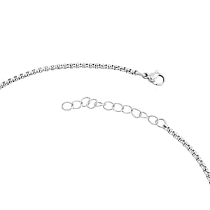 Lords Prayer Crucifix Dogtag Pendant Necklace in Stainless Steel 22 Inches 