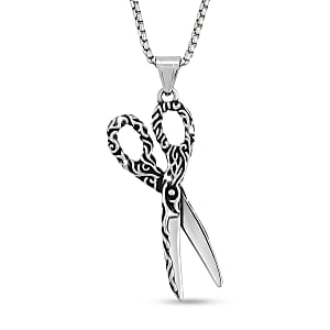 Scissor Pendant Necklace in Stainless Steel 22 Inches 