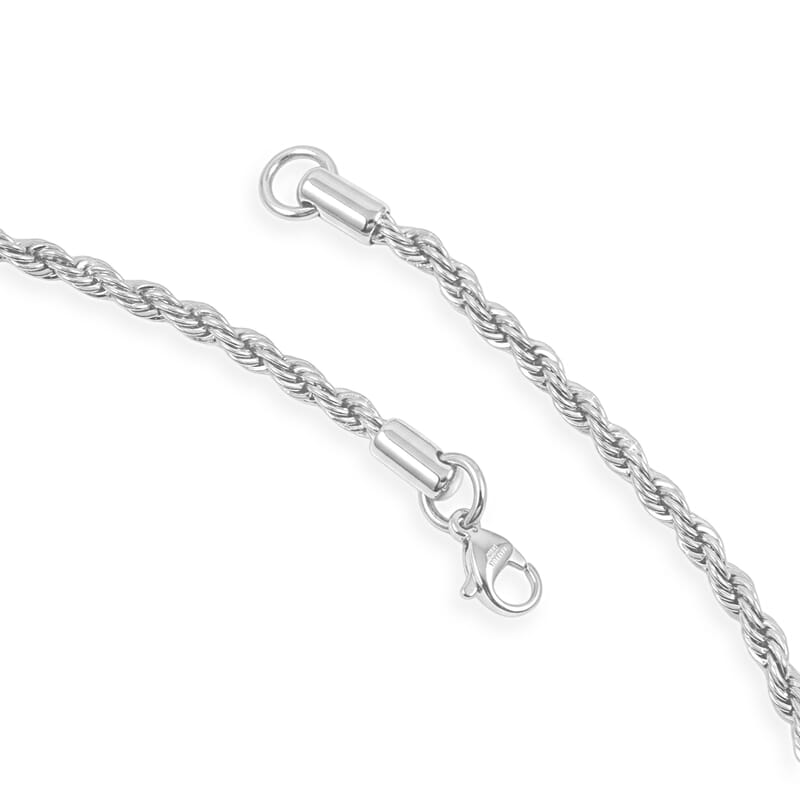 Wrapped Lords Prayer Cross Pendant Necklace in Stainless Steel 22 Inches