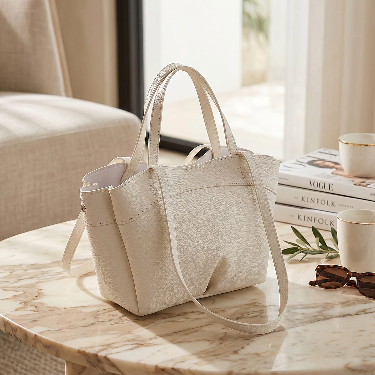 Passage Cream Everyday Tote Bag image number 1