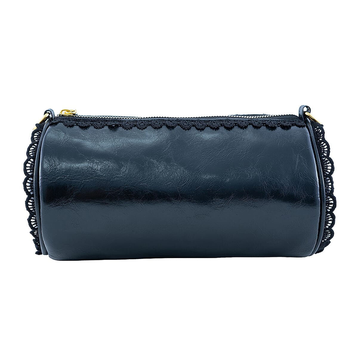 Passage Black Faux Leather Round Crossbody Bag image number 5