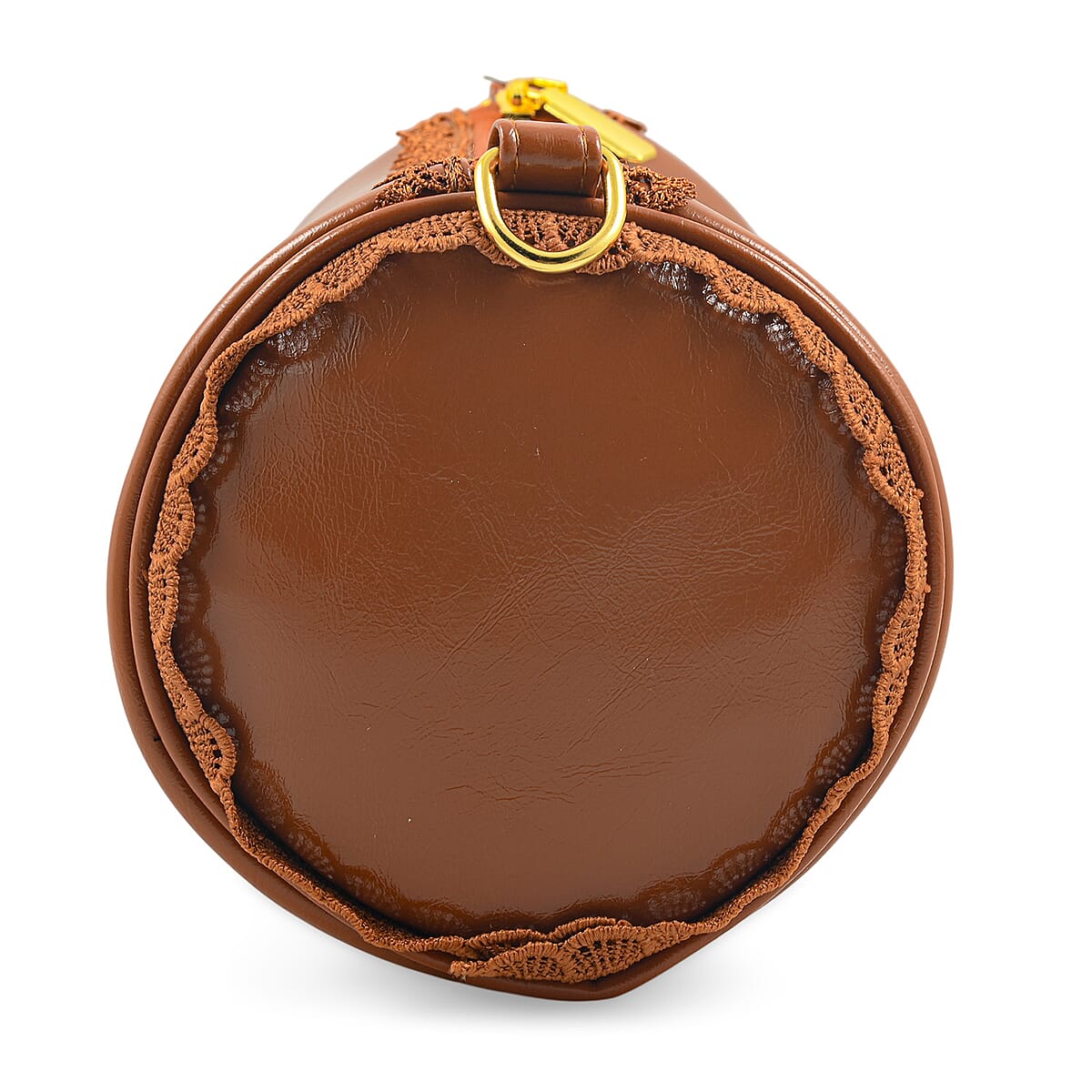 Passage Camel Faux Leather Round Crossbody Bag image number 1