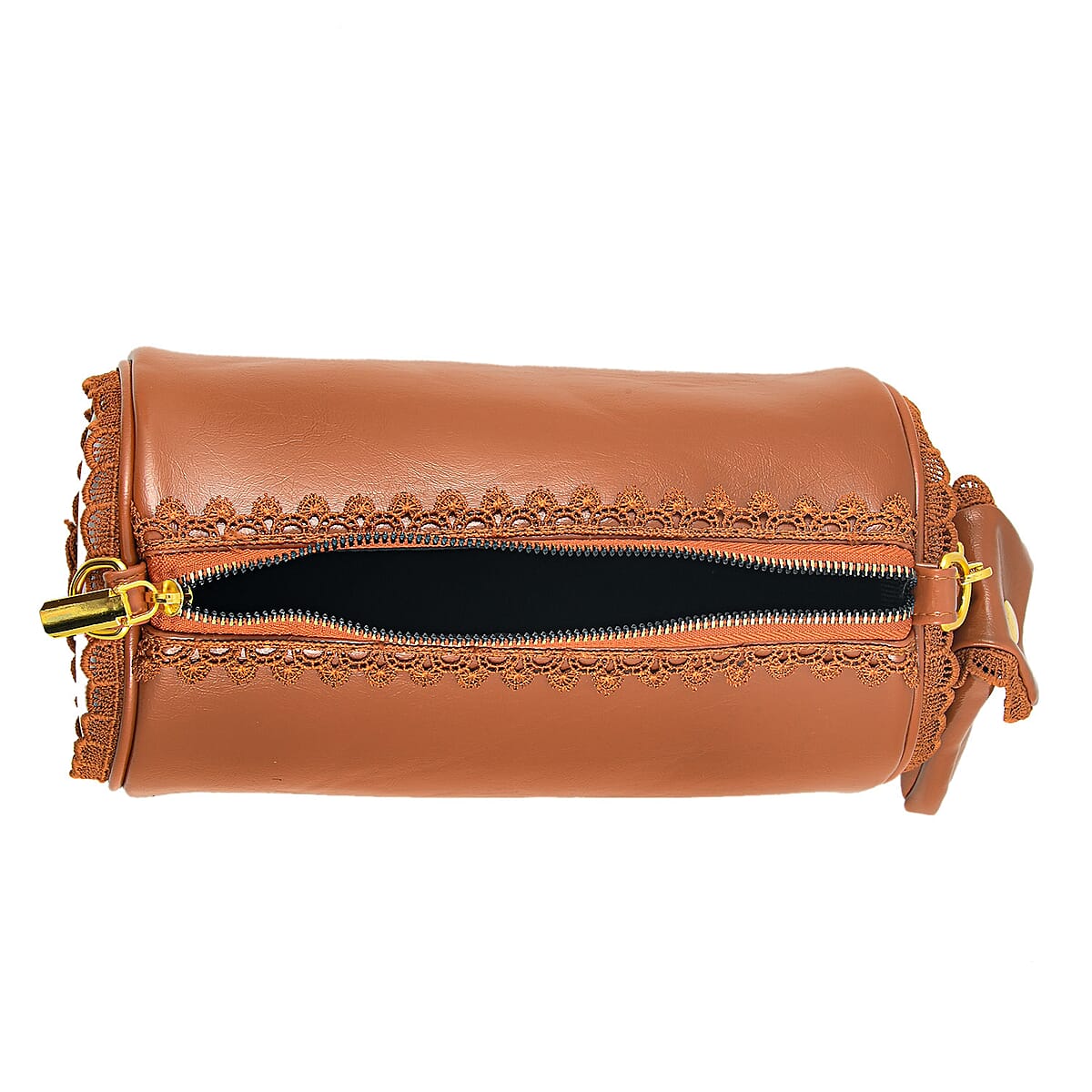 Passage Camel Faux Leather Round Crossbody Bag image number 3