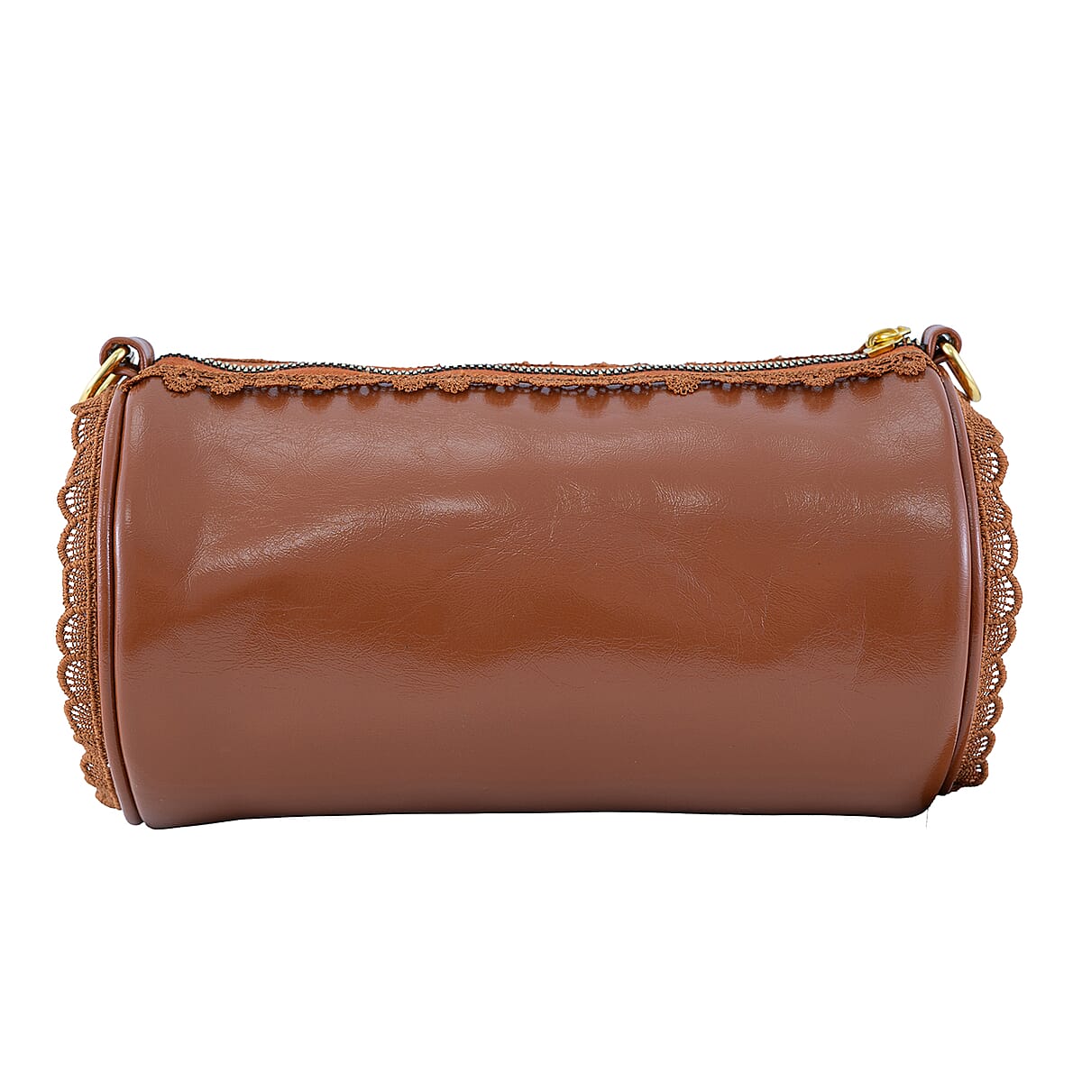 Passage Camel Faux Leather Round Crossbody Bag image number 5