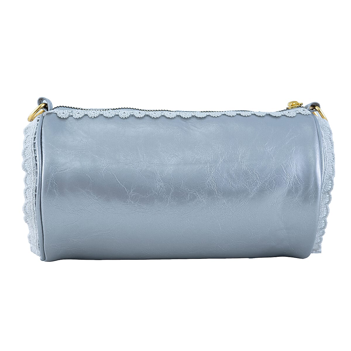 Passage Silver Faux Leather Round Crossbody Bag image number 5