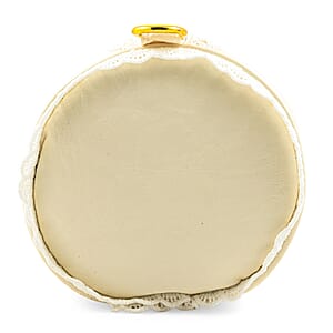 Passage Cream Faux Leather Round Crossbody Bag
