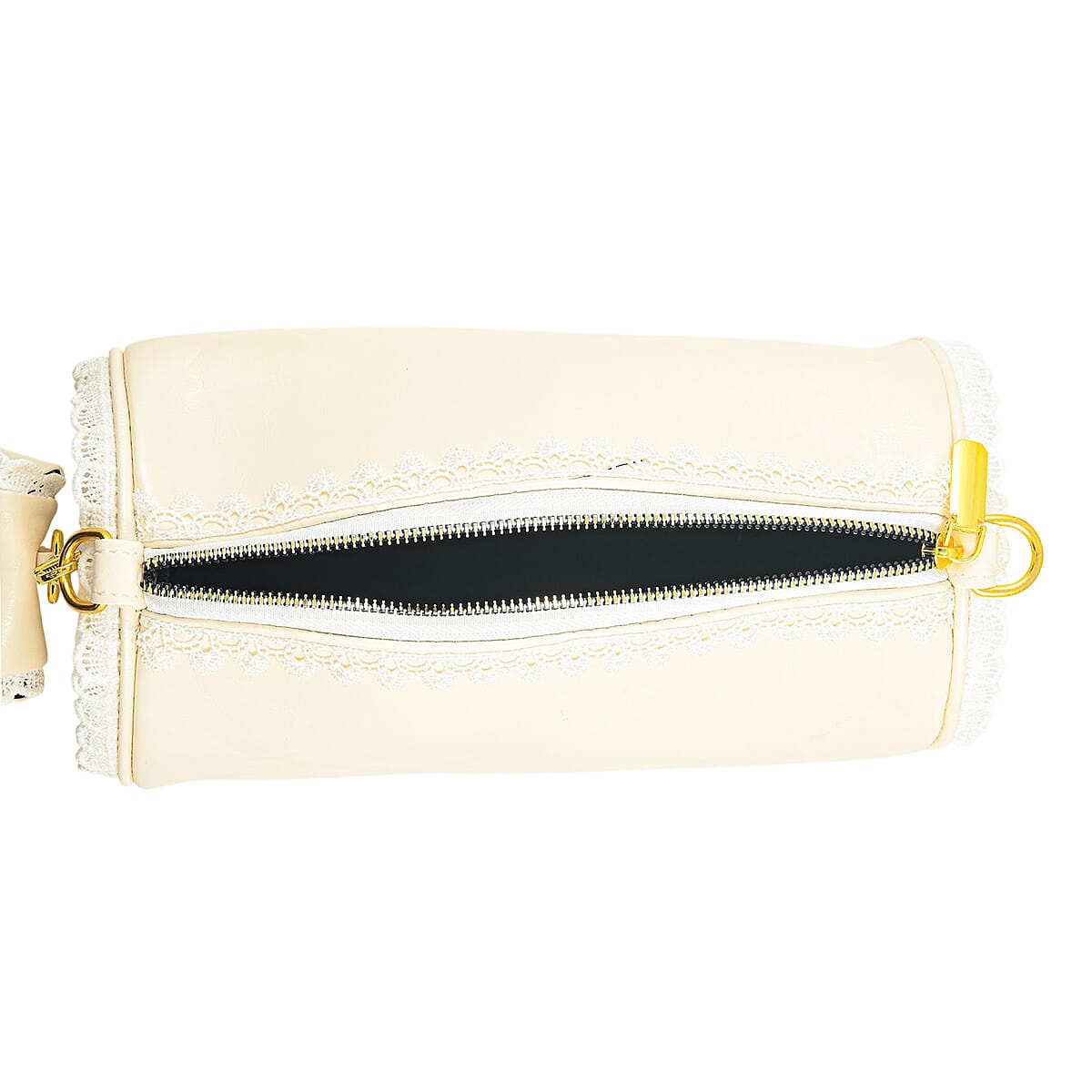 Passage Cream Faux Leather Round Crossbody Bag image number 3