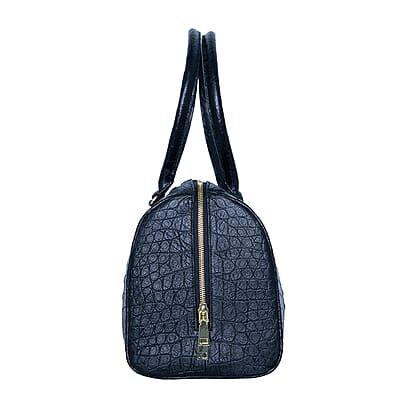 The Grand Pelle Black Crocodile Genuine Leather Doctor Bag