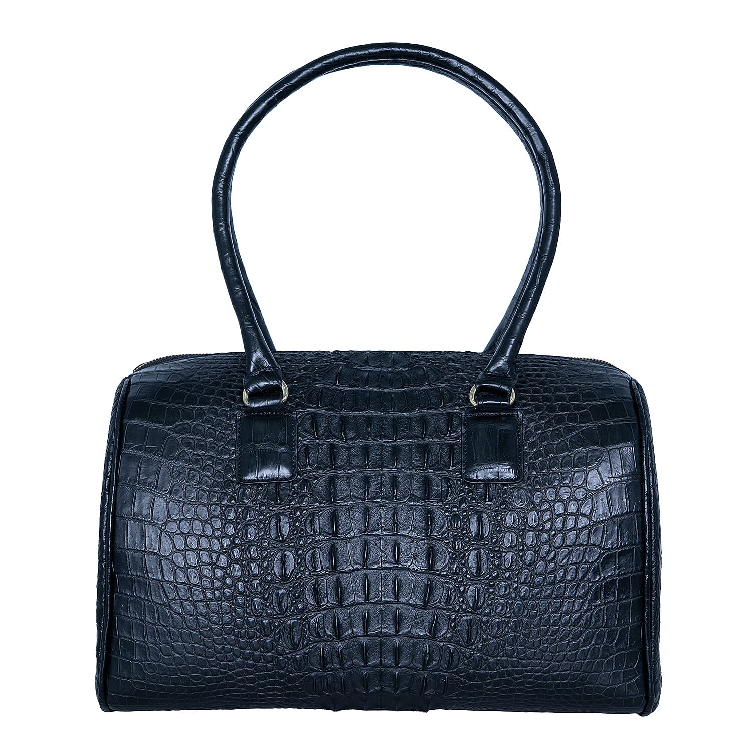 The Grand Pelle Black Crocodile Genuine Leather Doctor Bag