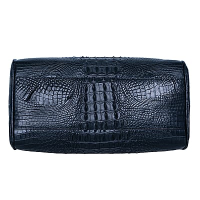 The Grand Pelle Black Crocodile Genuine Leather Doctor Bag