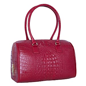 The Grand Pelle Red Crocodile Genuine Leather Doctor Bag