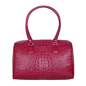 The Grand Pelle Red Crocodile Genuine Leather Doctor Bag