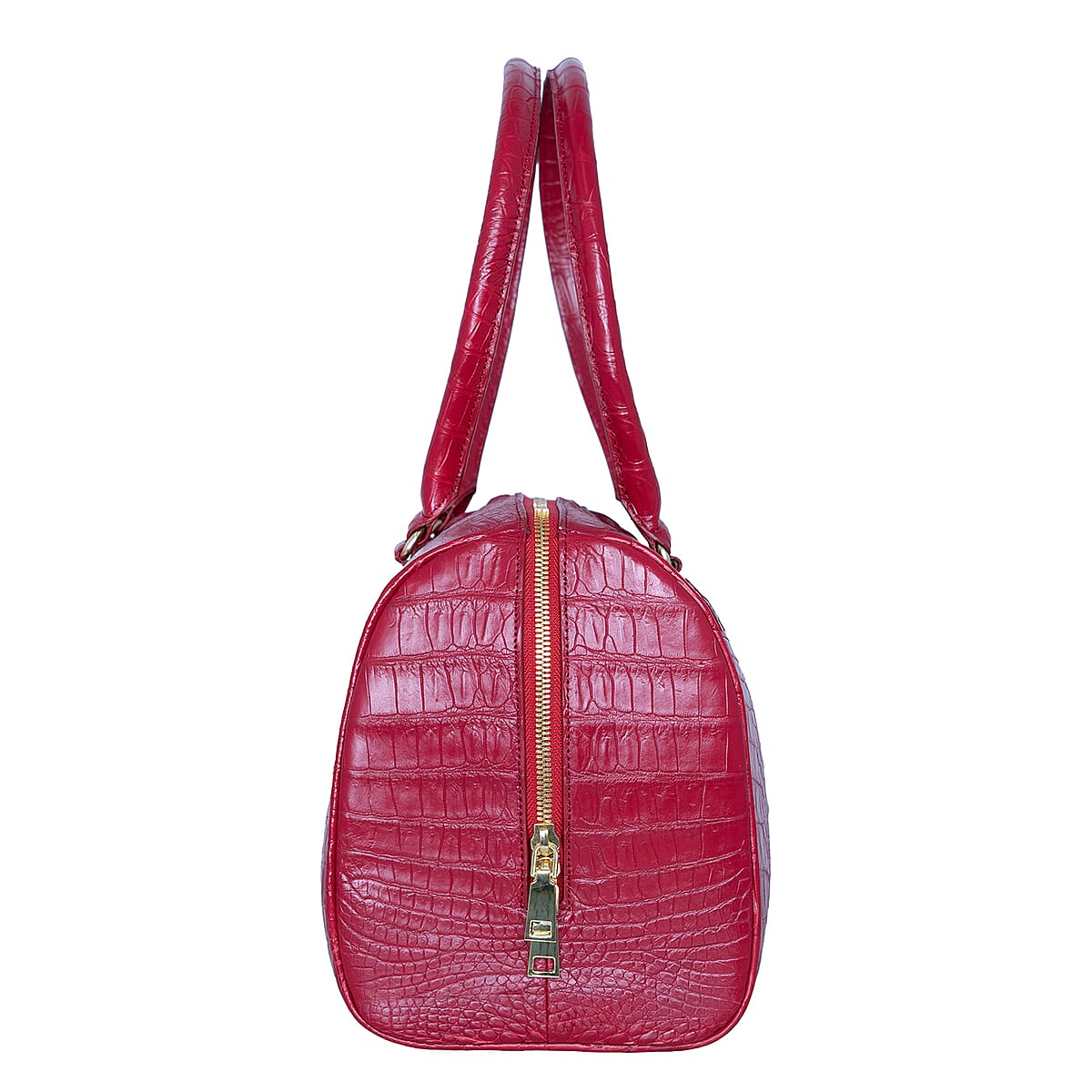 The Grand Pelle Red Crocodile Genuine Leather Doctor Bag image number 4