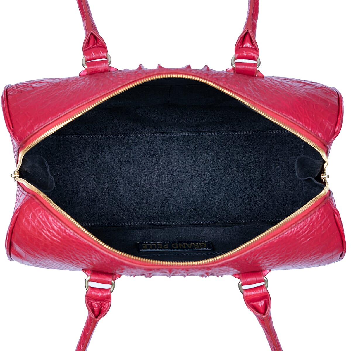 The Grand Pelle Red Crocodile Genuine Leather Doctor Bag image number 7