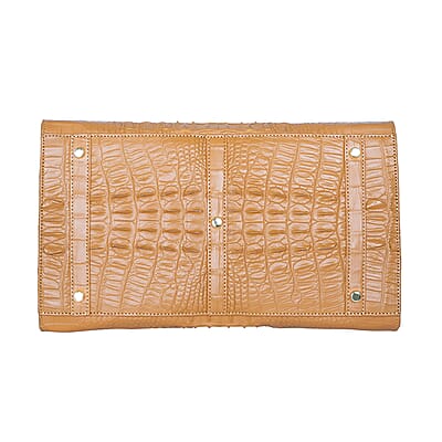 The Grand Pelle Brown Crocodile Genuine Leather Bowler Bag