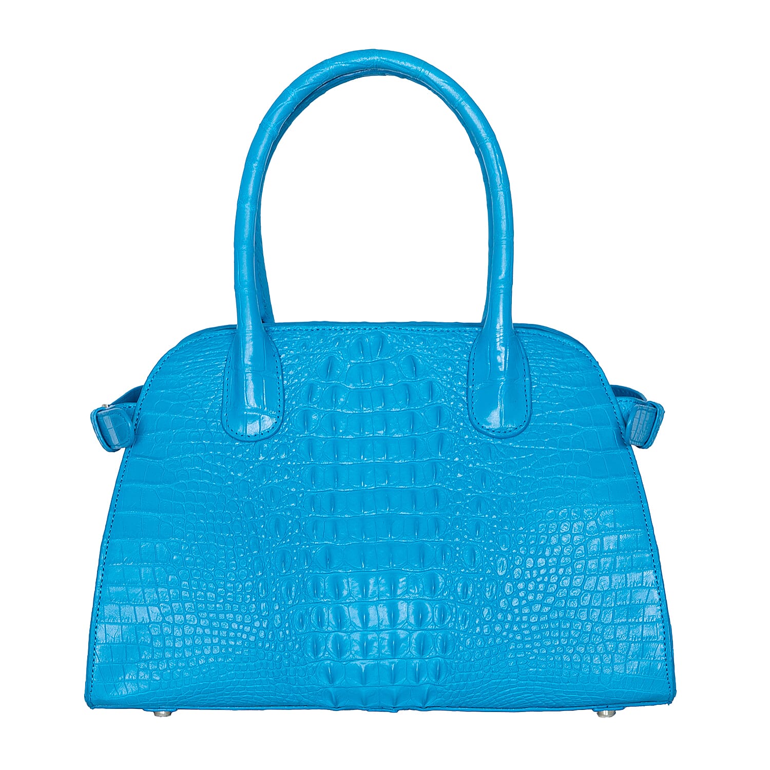 The Grand Pelle Blue Crocodile Genuine Leather Bowler Bag