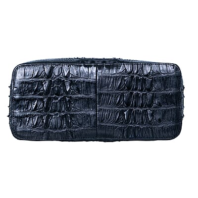The Grand Pelle Black Crocodile Genuine Leather Tote Bag