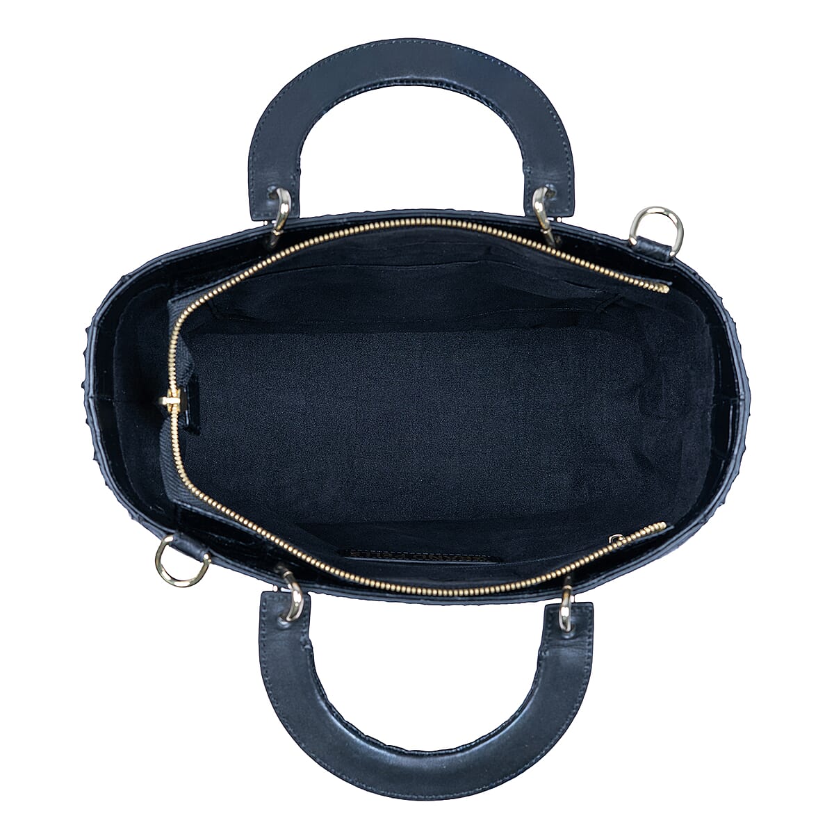 The Grand Pelle Black Crocodile Genuine Leather Tote Bag image number 7