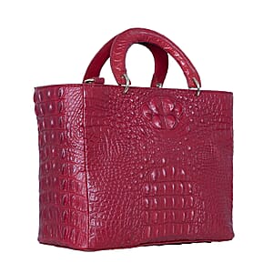 The Grand Pelle Red Crocodile Genuine Leather Tote Bag
