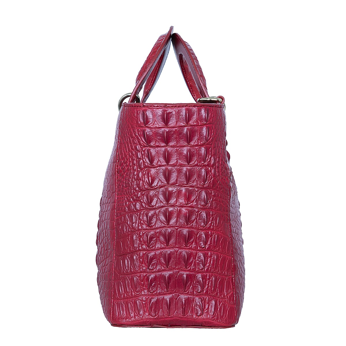 The Grand Pelle Red Crocodile Genuine Leather Tote Bag image number 4