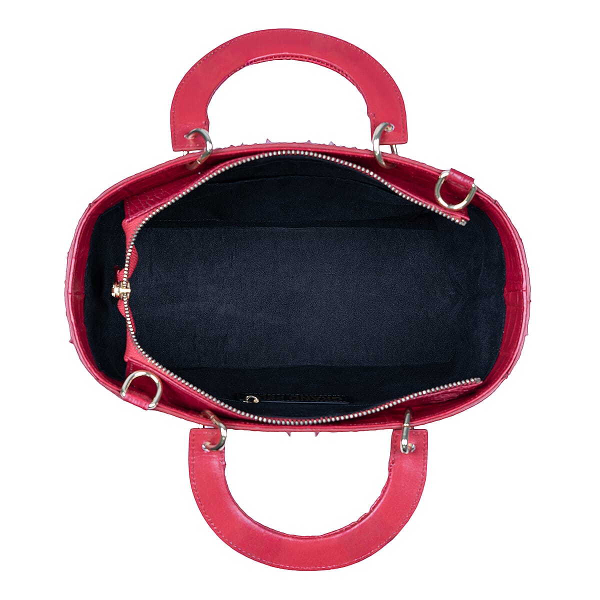 The Grand Pelle Red Crocodile Genuine Leather Tote Bag image number 7