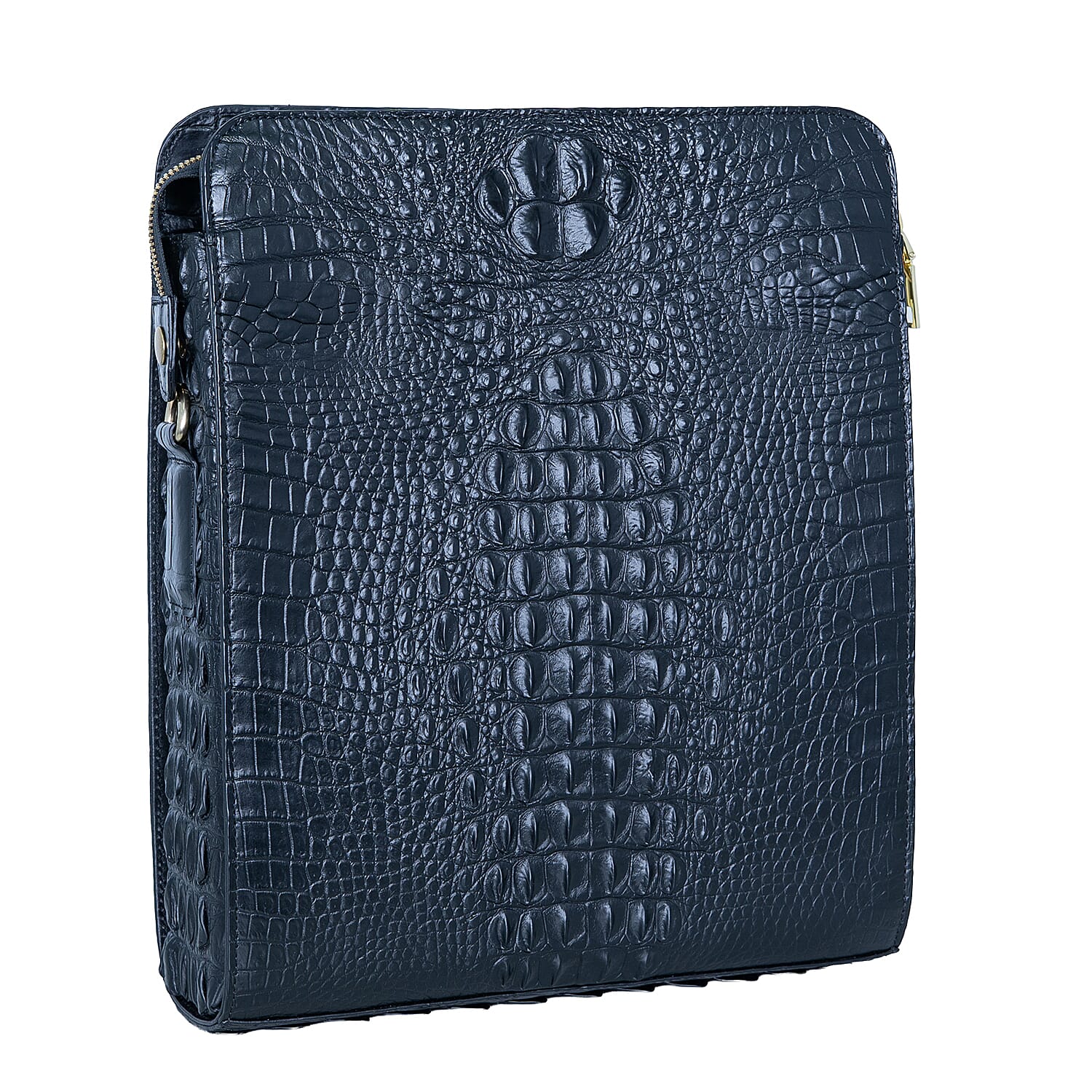 The Grand Pelle Black Crocodile Crocodile Genuine Leather Crossbody Bag