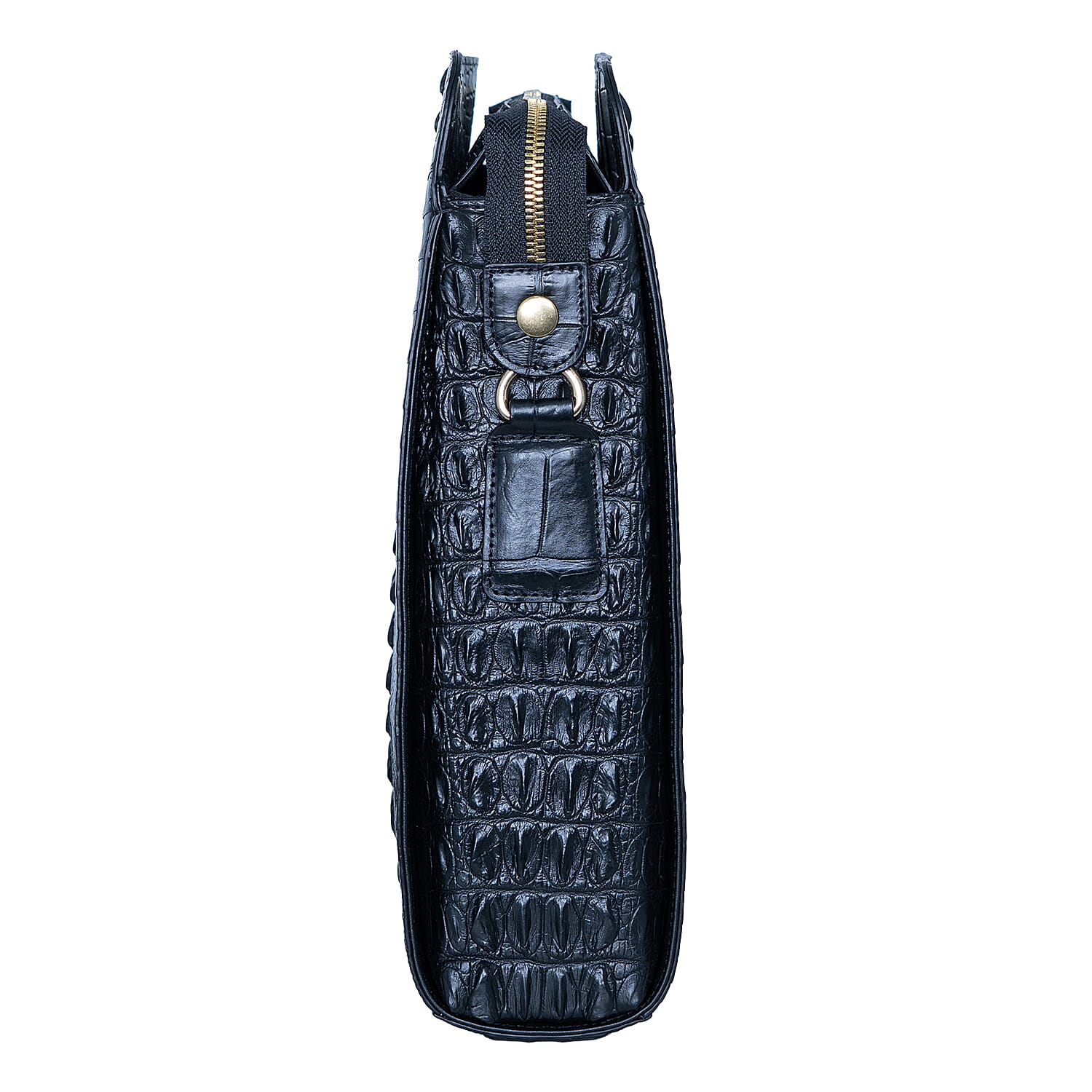 The Grand Pelle Black Crocodile Crocodile Genuine Leather Crossbody Bag