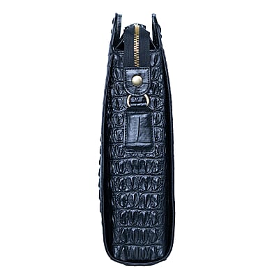 The Grand Pelle Black Crocodile Crocodile Genuine Leather Crossbody Bag