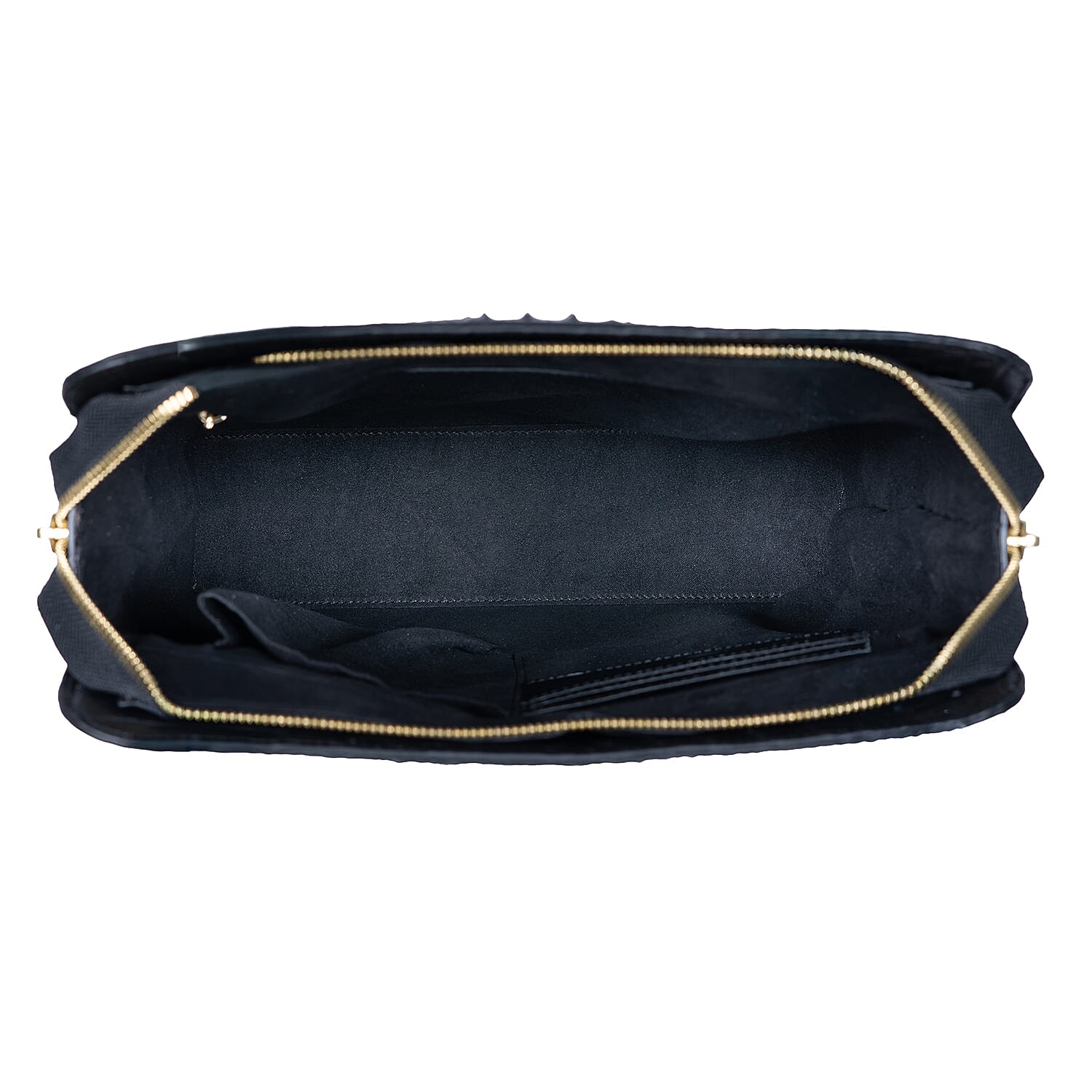 The Grand Pelle Black Crocodile Crocodile Genuine Leather Crossbody Bag