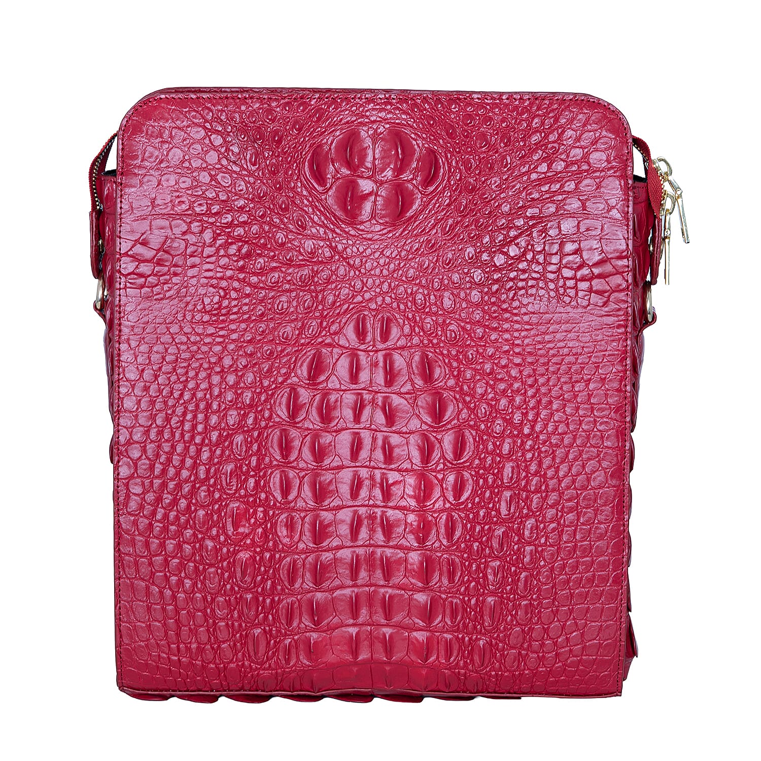 The Grand Pelle Red Crocodile Crocodile Genuine Leather Crossbody Bag